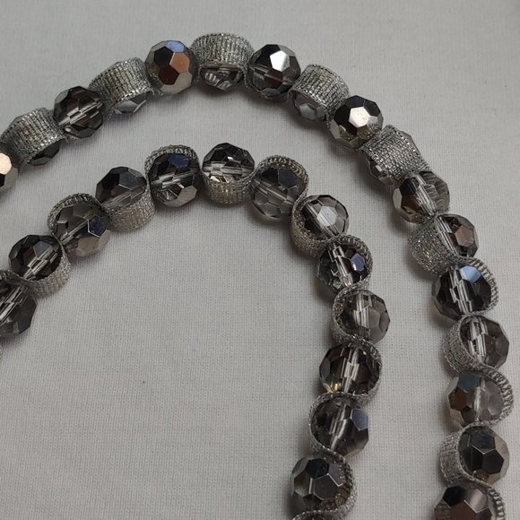 LOFT Silver Beads & Ribbon Long Necklace!!! - Picture 4 of 6
